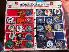 NFL Magnetic Team Standings Board with 27 Magnet Helmets - Copyright 1977 -RARE