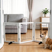 Freestanding Dog Gate Indoor, Foldable Dog Fence for Doorways,Hallways or Sta...