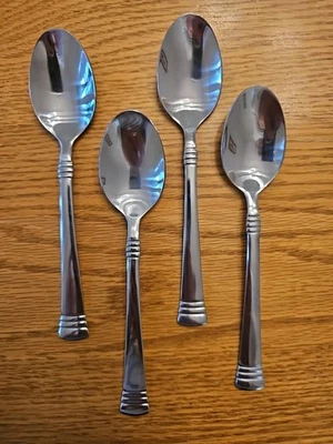 SET OF 4 CAMBRIDGE CODIE Glossy Stainless Steel Flatware TABLESPOONS