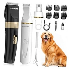Dog Hair Clippers for Grooming Kit and Dog Paw Trimmer Nail Grinder for Black