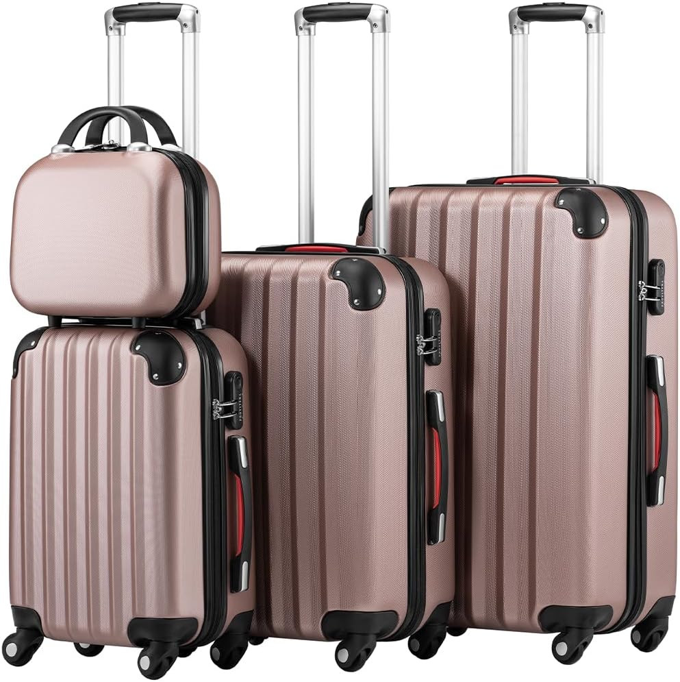 Set Viaggio Famiglia 4 Pezzi: 3 Valigie ABS e Beauty Case Coordinato