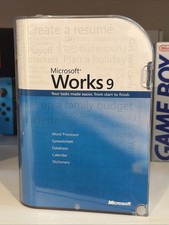 Microsoft Works 9 Windows Software Tool Word Processor Spreadsheet DB W/ Case