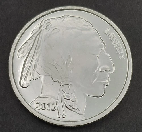 2015 .999 Fine Silver 1 Oz. Indian Head Buffalo Round