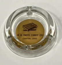 Vintage advertising ashtray H.R. Davis Candy co Canton, Ohio collectible