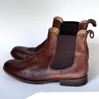 Frye Melissa Chelsea Boots Womens 8.5 Brown Leather Pull On Ankle Boot Classic
