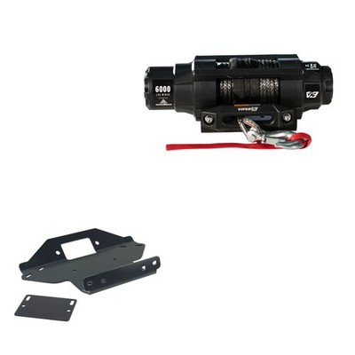 Viper 6000lbs V3 Winch Black With Mount For Kawasaki Brute Force 650 2005-2013