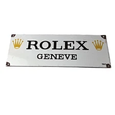 Vintage Rolex Luxury Watches Porcelain Sign - Geneve General Store Gas Pump Sign
