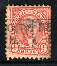 U.S. Stamp - (circa 1926) - 9¢ Thomas Jefferson (perf 10) SC# 590