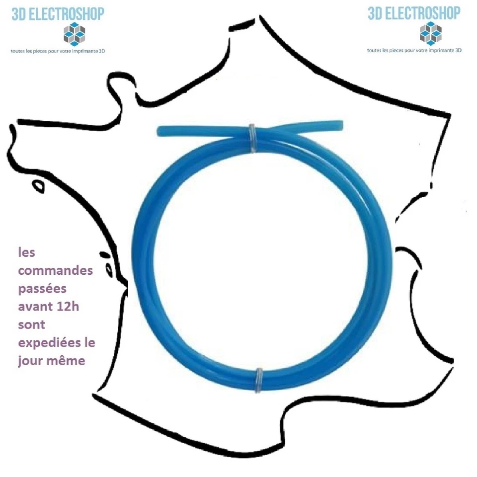 1M tube PTFE TL 4 x 1.9mm bowden pour filament 1.75 type capricorn