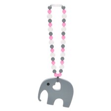 Nummy Beads Pink Elephant Teether Toy Attaches To Baby Carrier, Car Seat, Hig...