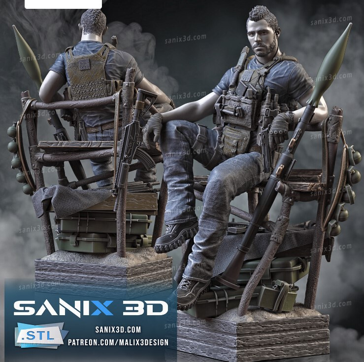 Soap MacTavish Figure Elite Call of Duty Commando, Unpainted