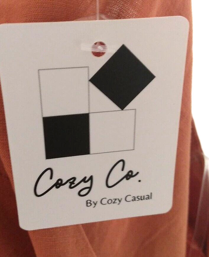 Cozy Co. By Cozy Casual Crossover Midi Dress in Rust Plus Size 3XL NWT Short Sle