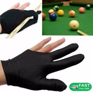 10PCS 3 Fingers Billiard Cue Pool Gloves Snooker Left Hand Nylon Accessories US 