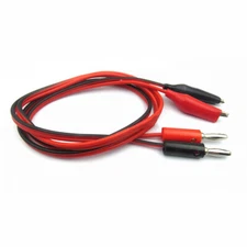 1m Banana Plug Crocodile Alligator Clip Multi Meter Test Leads Cable Red & Black