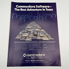 Commodore 64 Computer Software 1984 Print Ad 8"x11" retro computer games