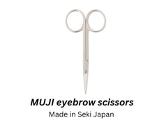 MUJI steel eyebrow scissors 90mm with case made in japan