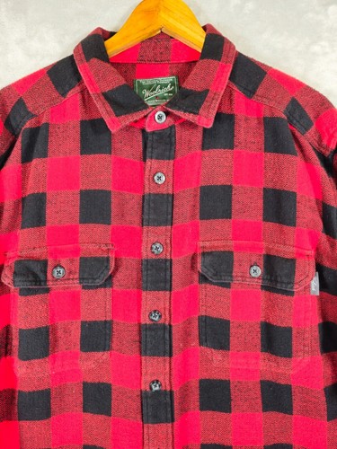 Vintage Woolrich Heavy Flannel Mens XL Tall Red Black Buffalo Plaid Hunting - Picture 2 of 5