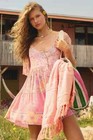 Spell And The Gypsy ~ Hibiscus Lane Dot Mini Dress Pink Musk ~ XS 8 10 Excellent