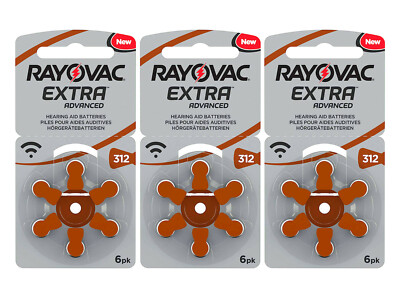 60x Tipo 312 Rayovac Extra Avanzato Apparecchi Acustici Batterie 1,45V 180mAh - Foto 9