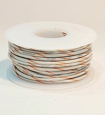 18 AWG UL1007 UL1569 Hook-up Wire WHITE w/ ORANGE STRIPE ~  50 foot spools NEW!