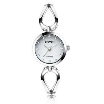 Etevon EGD8199 Silver Tone Dial and Band Women's Watch 