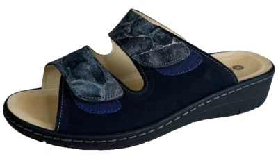 Dr. Brinkmann Damen Sommerschuhe Sandalette Slipper Navy/Schwarz Gr. 42 Leder - Bild 1 von 4