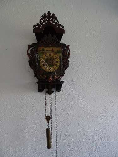 RARE SMALL DUTCH HINDELOOPEN FRIESIAN STOEL CLOCK