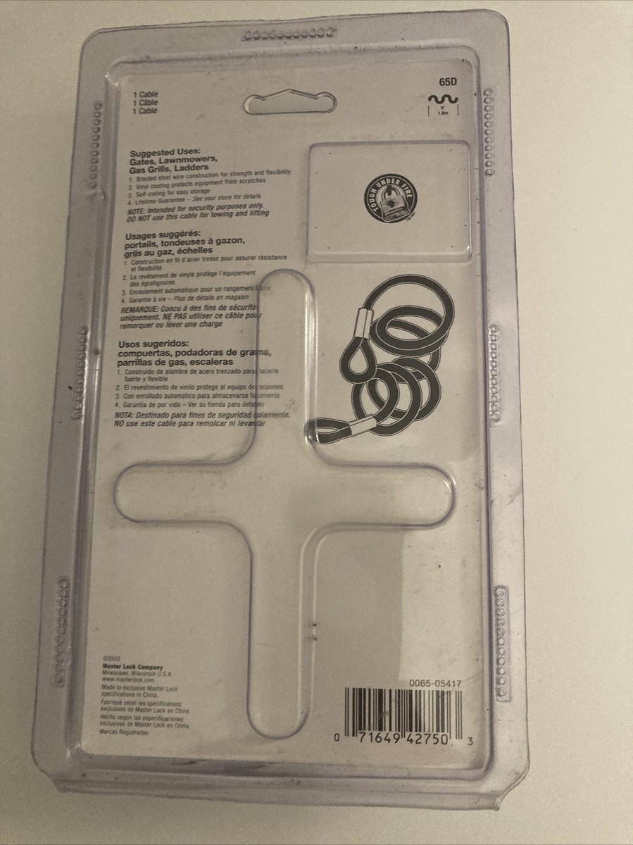 Master Lock 1/4 in. Dia. x 72 in. L Vinyl Coated Coiled