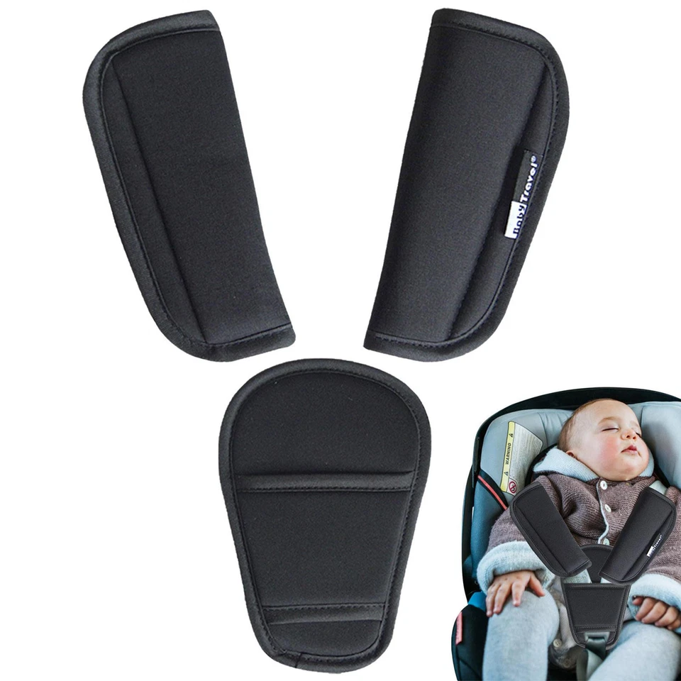 3X Car Seat Belt Pads Safety Cushion Shoulder Strap Covers Harness For Baby - Image 3 of 4