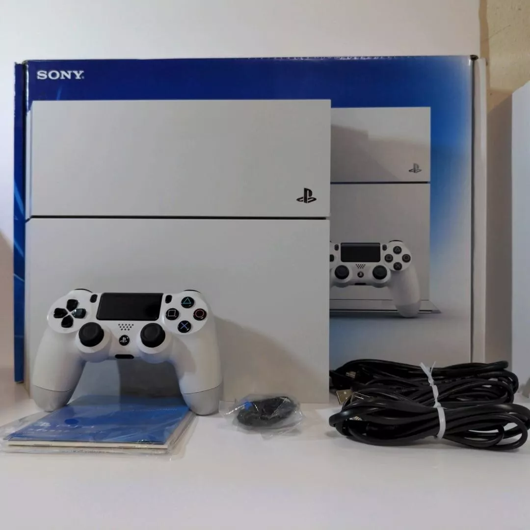 Sony PlayStation 4 PS4 Glacier White 500GB CUH-1100AB02 Game Console Set  Tested