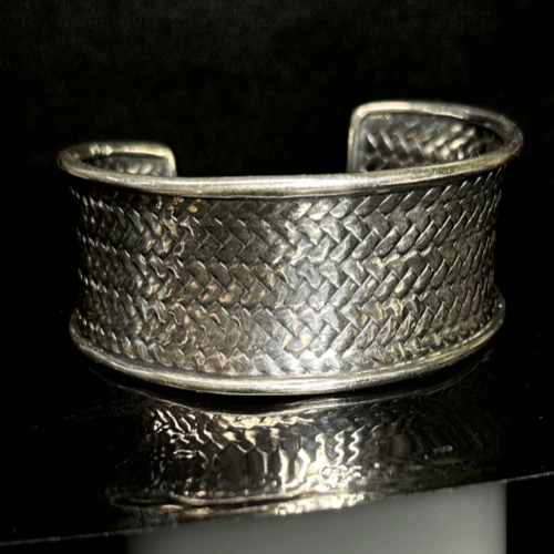 Designer Silpada Sterling Silver Woven Cuff Bracelet - Picture 1 of 3
