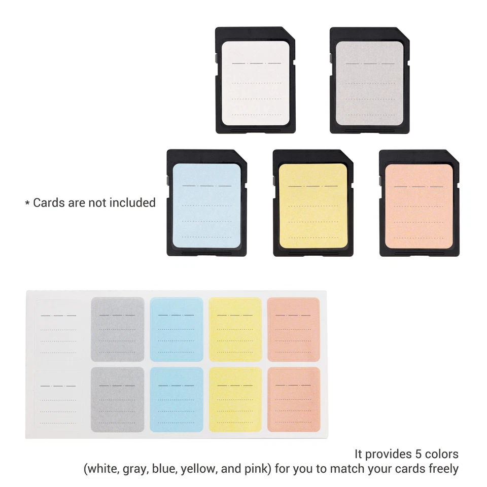 JJC 120 Pieces Removable Memory Card Sticker Label fits SD XQD CFexpress Type B - Image 4 of 4