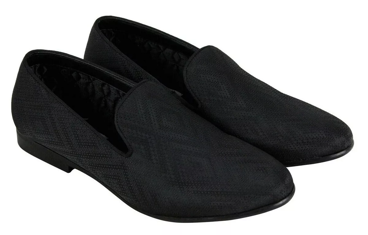 Steve Madden Men s Black Chevron Loafer Slippers House Shoes Fabric Size 14 M US