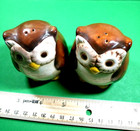 Vintage  3 " Ceramic OWLS Salt and Pepper Shakers — photo 2