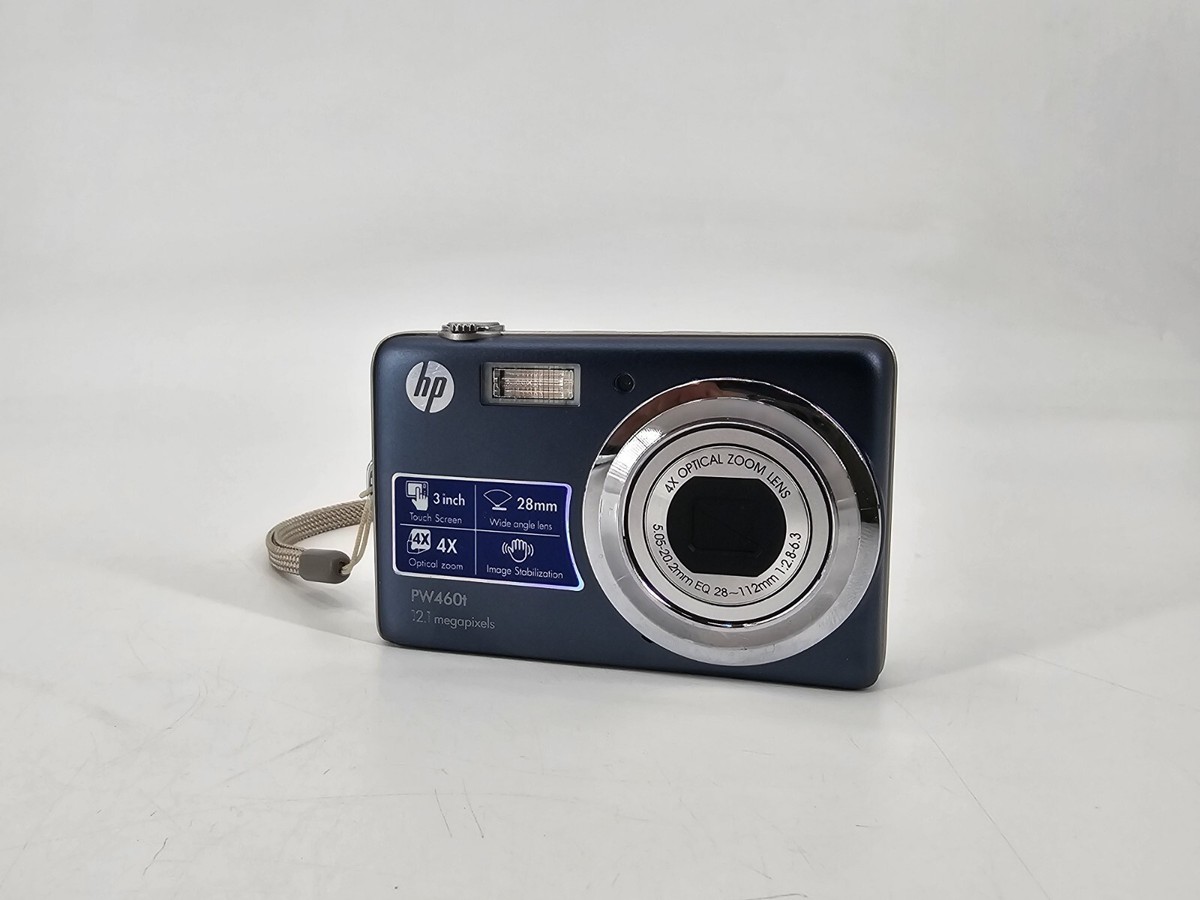 HP PW460t 12.1MP Digital Camera 4x Optical Zoom Lens Blue Camera