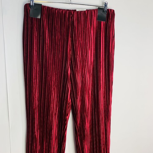 Nuevos Pantalones de Pierna Ancha Alfani Talla 2X Terciopelo Pull On Brillante Vino Nuevos con Etiquetas - Imagen 4 de 7