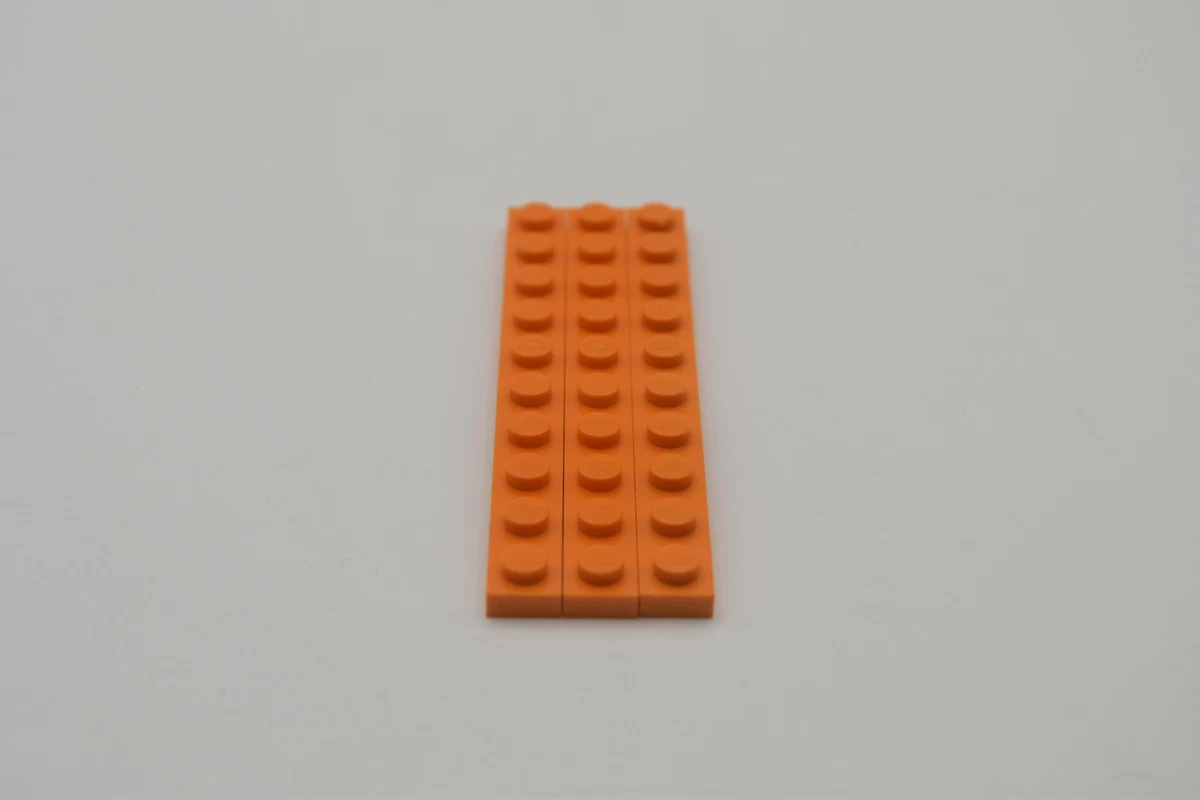 LEGO 3 X Base Plate Building Plate Ground Plate Orange Plate 1x10 4477