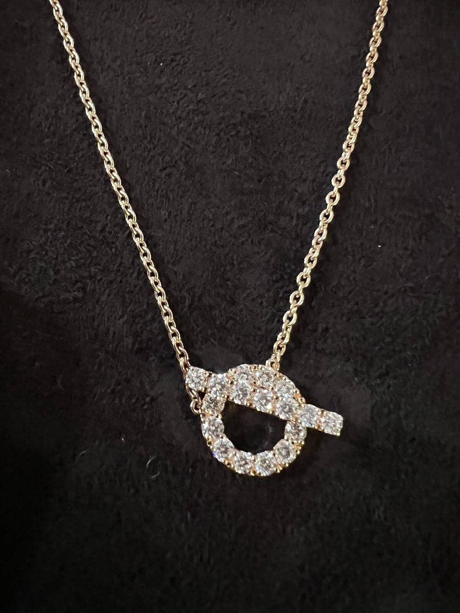 Hermès Finesse Pendant with Diamonds in 18k Rose Gold CTW - Main Image