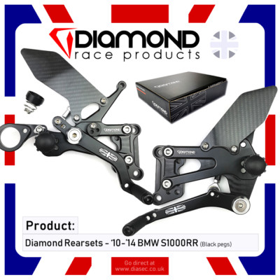 DIAMOND RACE PRODUCTS - BMW S1000RR 2012 '12 REARSET FOOTREST KIT (schwarz/schwarz)