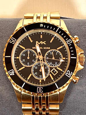 Michael Kors Mens Bayville Chronograph Stainless Steel Watch Gold