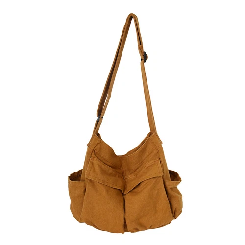 Damen Canvas solide Teenager Kuriertasche Damen große Kapazität Umhängetasche - Bild 22 von 37