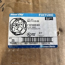 25 Box - Steel City 54171-1/2-25, 4" x 2-1/8", Drawn Steel, Octagon, Conduit Box