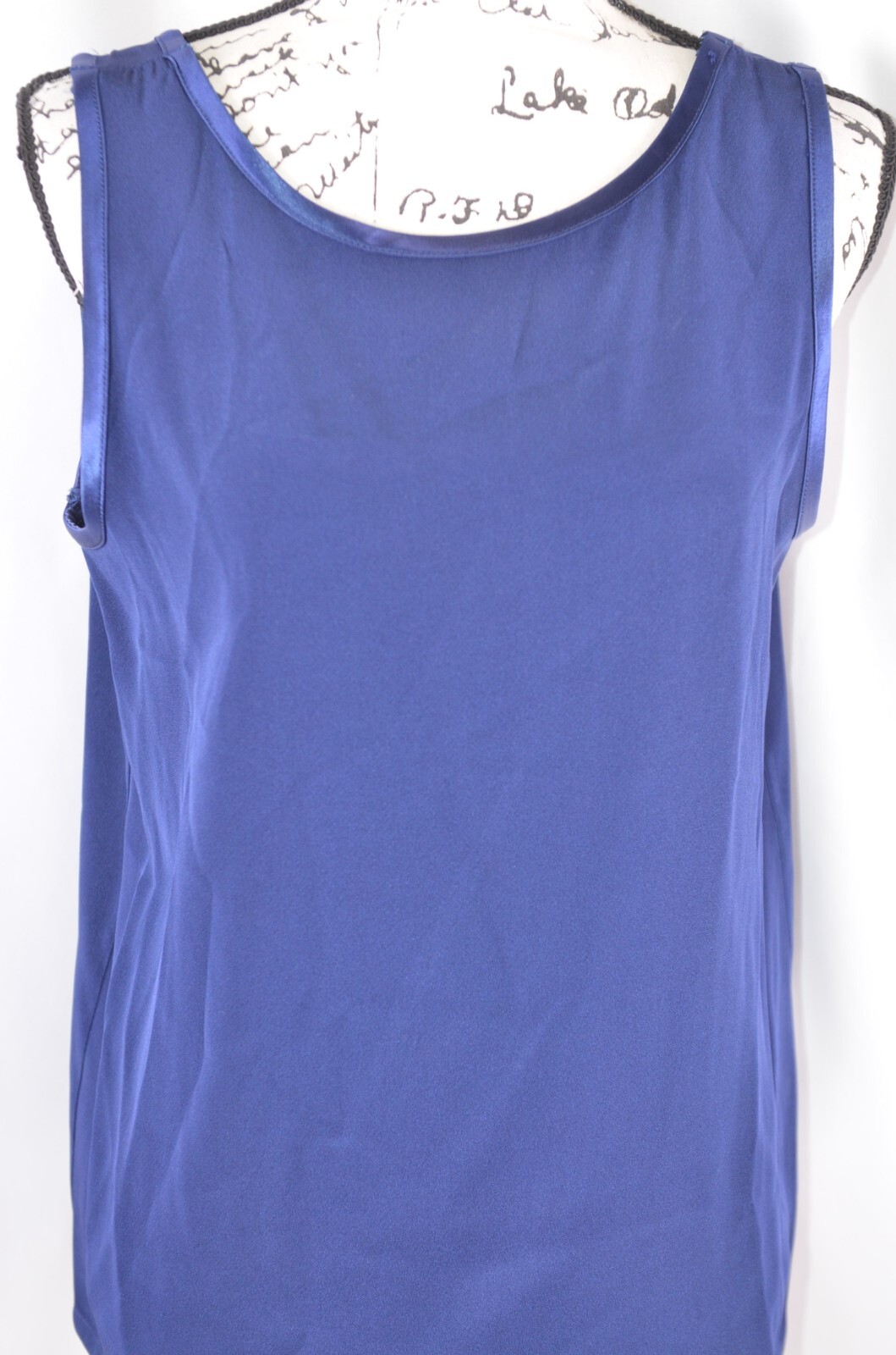 SAINT LAURENT Maglione donna smanicato YSL Encore Cami taglia 42 misto acetato 10 blu USA