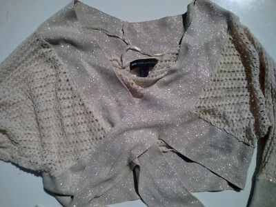 Adorable gilet veste cache coeur Mango S M 38 38 doré neuf mesures - Photo 1/4