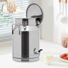 30L Stainless Steel Milk Can Oil Pail Storage Bucket Wine Barrel Canister+Faucet