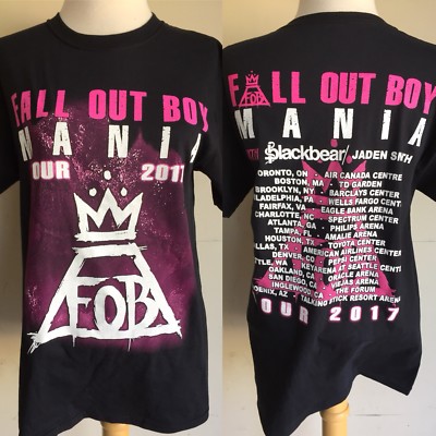 FALL OUT BOY (2017) ''Mania'' US Concert Tour Dates FOB Band T-Shirt Size Small