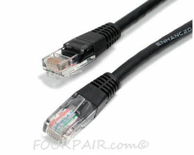 3ft - CAT5e Ethernet Network LAN Router Patch Cable Cord Wire 350 MHz RJ45 Black