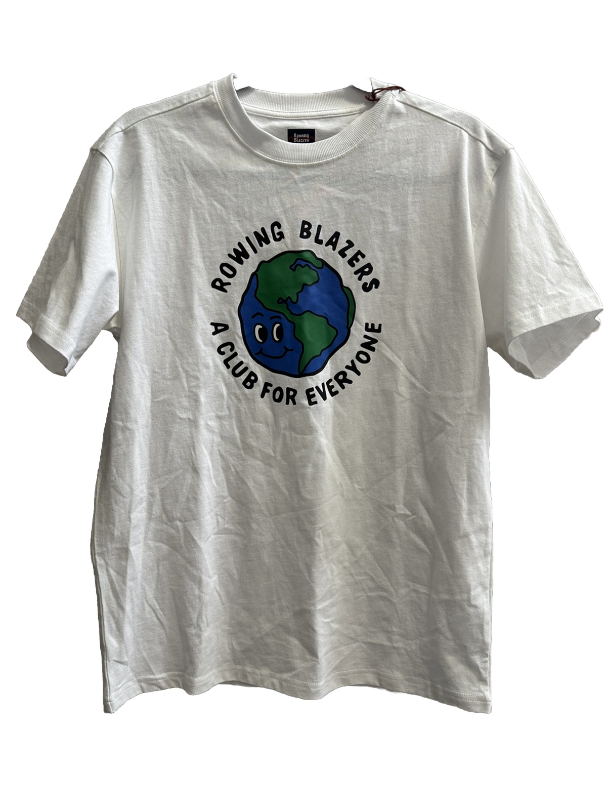FILA T shirt Rowing Blazers x Target nuova con etichette adulto extra piccola bianca blu logo terra XS