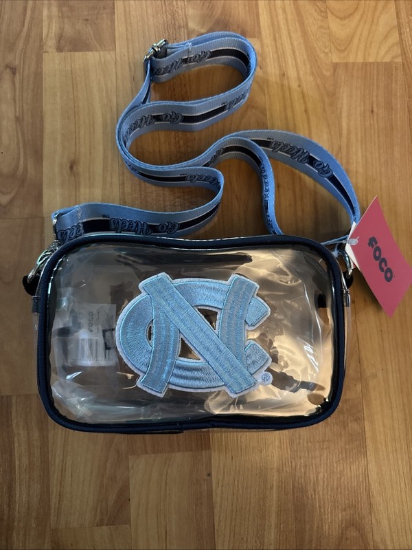 NCAA North Carolina Tar Heels Clear Stadium Crossbody Bag with Embroidered Logo 