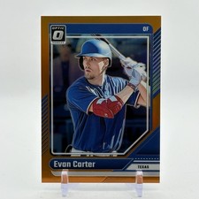 2024 Donruss #74 Evan Carter Optic Orange Prizm #/199